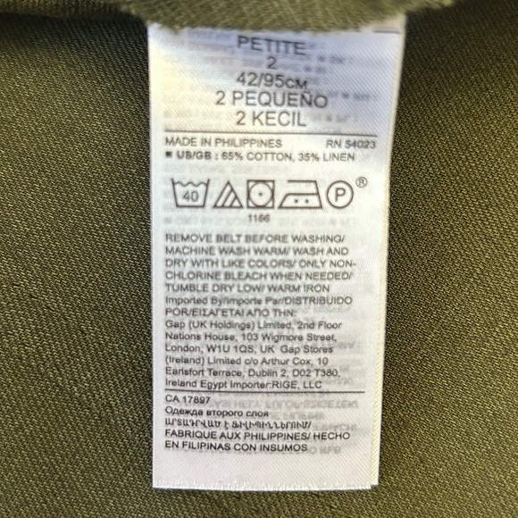 Banana Republic Heritage Paperbag Utility Skirt Mini Olive Green 2 Petite NEW - Picture 7 of 11